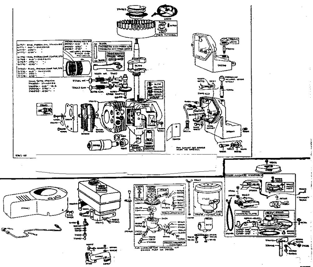 Replacement Parts Diagram and Parts List for 6H 109310 - 109499 Briggs and Stratton Engine